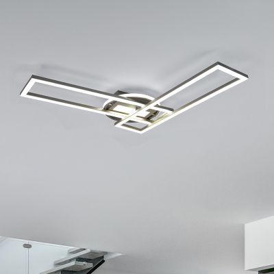 Lampă de tavan modernă nichel, Jadon, 30W, LED reglabil de la alb cald la alb rece