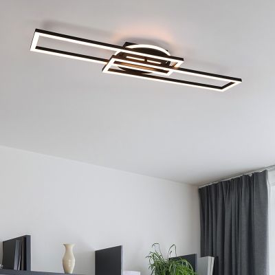 Lampă de tavan modernă neagră, Jadon, 30W, LED reglabil de la alb cald la alb rece