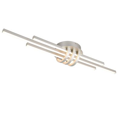 Lampă de tavan modernă nichel, Saloua, 20W, LED 3000K, dimmabil în 3 trepte