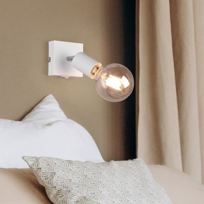 Spot de perete modern alb, Odin, con întrerupător