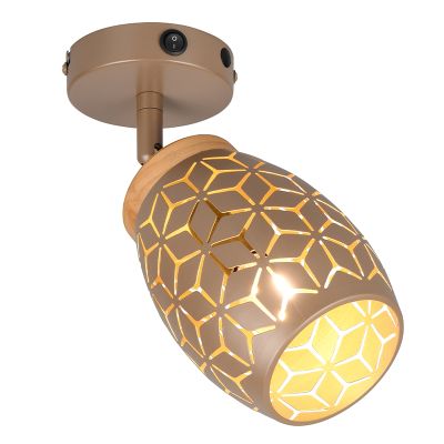 Spot de perete modern maro, Delana, con întrerupător