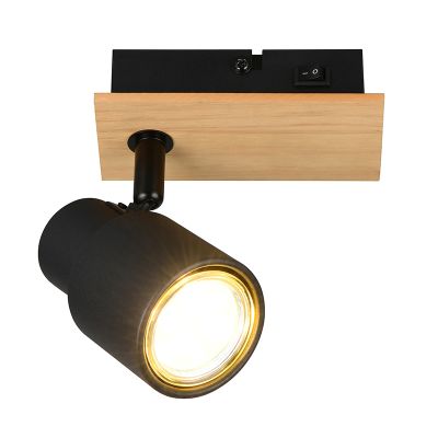 Spot de perete modern negru, Rajeev, con întrerupător