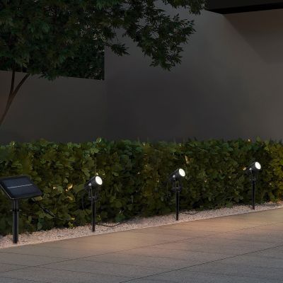Spot solar de exterior cu țăruș negru din aluminiu, Mijke, 0,5W, LED 4000K, IP44