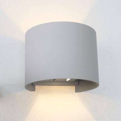 Aplică de perete up down gri modernă, Dion, 6W, LED 3000K, IP65