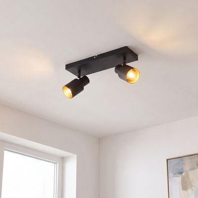 Spot LED de tavan negru din aluminiu, Eleno