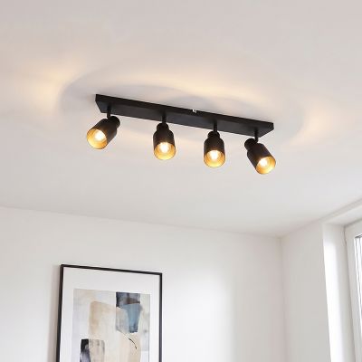 Spot LED de tavan negru din aluminiu, Eleno