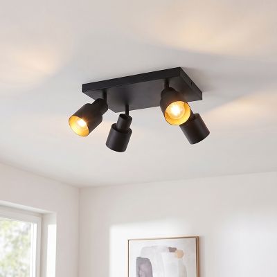 Spot LED de tavan negru din aluminiu, Eleno