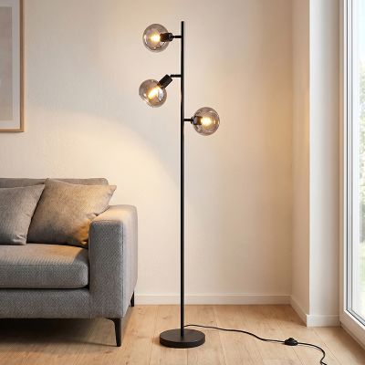Lampadar gri modern, Avery, con întrerupător