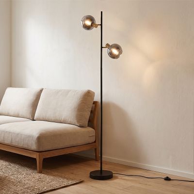 Lampadar gri modern, Avery, con întrerupător