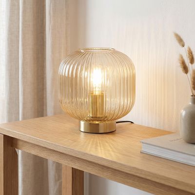 Lampă de masă chihlimbar design, Charlois, con întrerupător