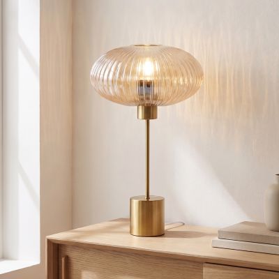 Lampă de masă chihlimbar design, Charlois, con întrerupător