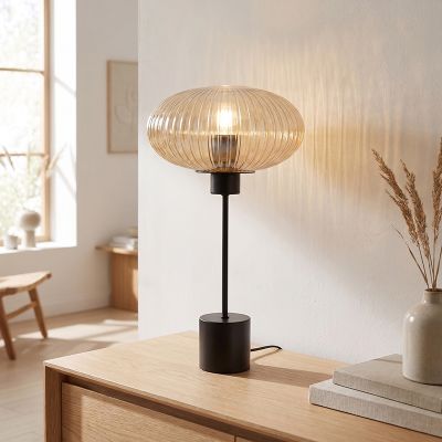 Lampă de masă chihlimbar design, Charlois, con întrerupător