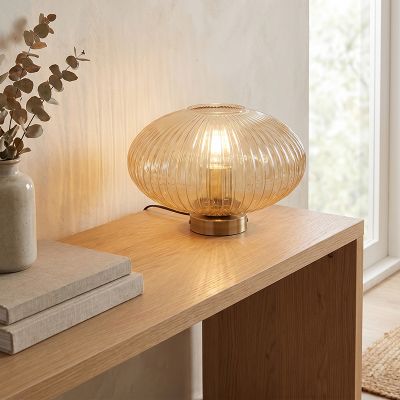 Lampă de masă chihlimbar design, Charlois, con întrerupător