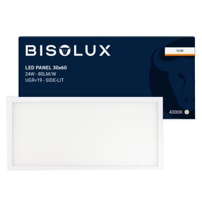Panou LED Bisolux 60x30 cm - 24W - 4000K - UGR<19 - Iluminare laterală