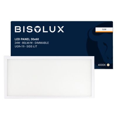Panou LED Bisolux 60x30 cm - 24W - 4000K - Dimabil - UGR<19 - Iluminare laterală
