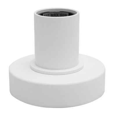 Lampă de masă fără abajur albă din aluminiu, Rika, con întrerupător